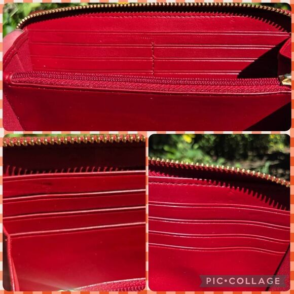 Coach Signature Colorblock Coated Canvas w/ Leather Accordion Zip Wallet #54630 - Picture 9 of 9